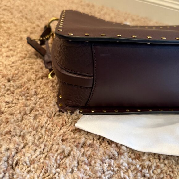 COACH® | Burgundy  double flap with gold and leather straps and wallet - Picture 9 of 14